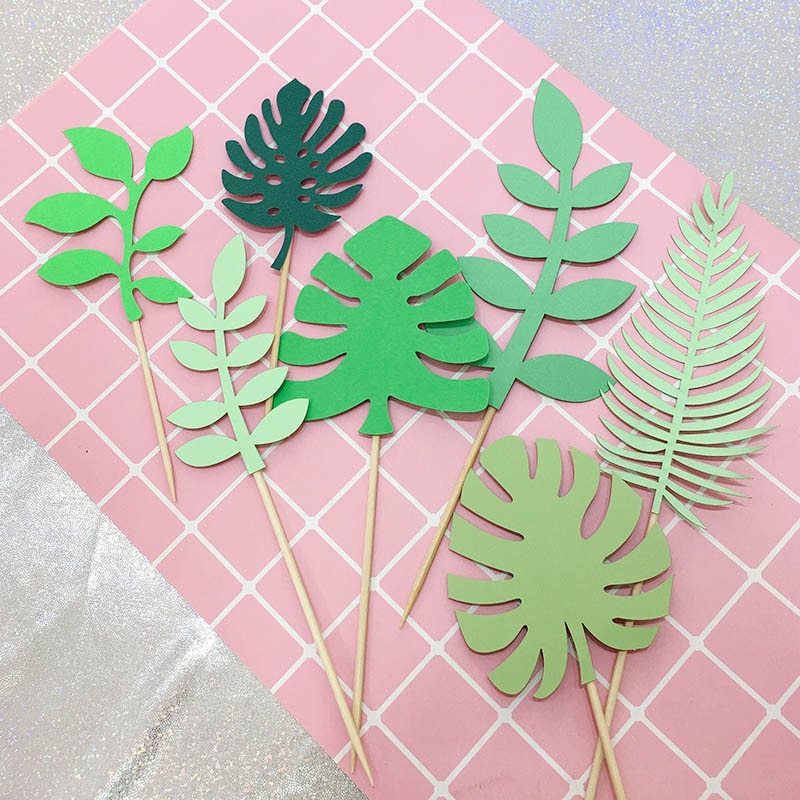 Tropical Cake Toppers Paper Decor (7pcs) Tropical Cake Toppers Paper Decor (7pcs)