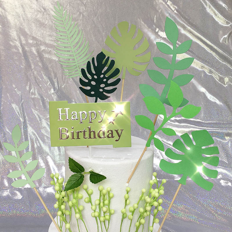 Tropical Cake Toppers Paper Decor (7pcs) Tropical Cake Toppers Paper Decor (7pcs)