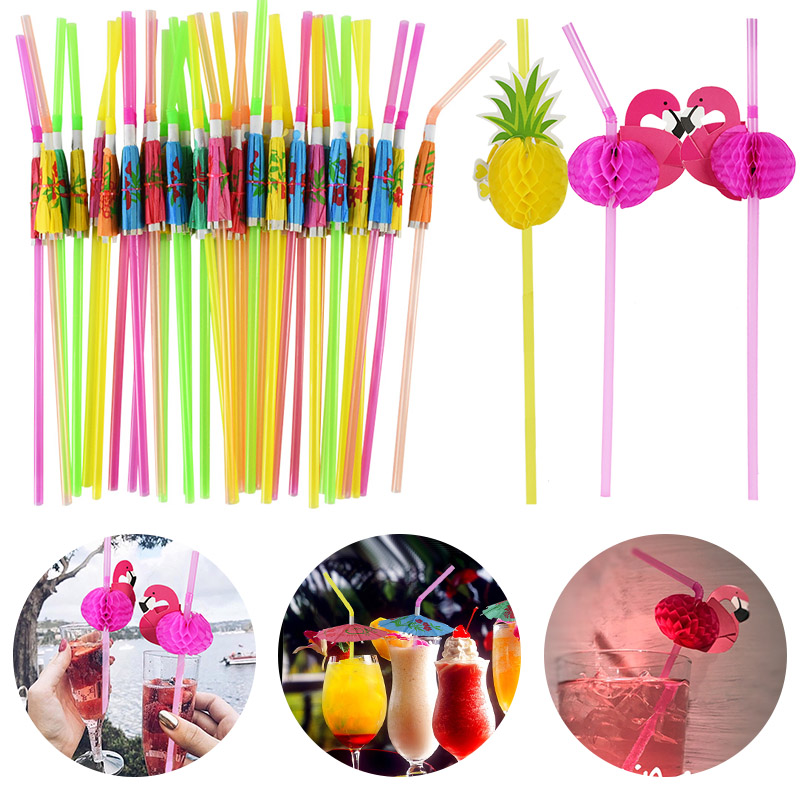 Tropical Theme Cocktail Umbrella Straws (100 pcs)