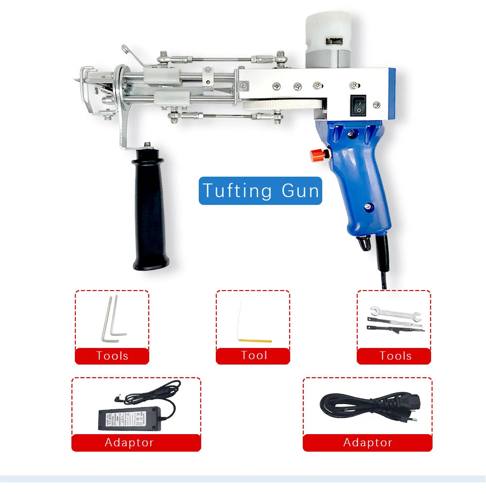 Tufting Gun 2 in 1 Set Electric Carpet Tufting Gun Electric Carpet tapis Knitting Tufting Pistol Weaving Flocking Rug