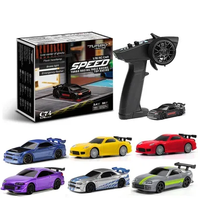 Turbo Racing 1:76 C64 C73 C72 C74 Mini Drift RC Car With Gyro Radio Full Proportional Remote Control Toys RTR Kit For