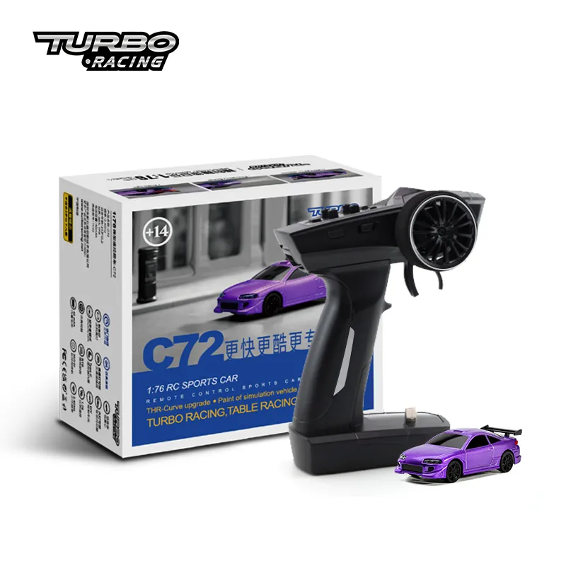 Turbo Racing 1:76 C64 C73 C72 C74 Mini Drift RC Car With Gyro Radio Full Proportional Remote Control Toys RTR Kit For