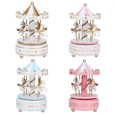 Turning Carousel Horse Music Box