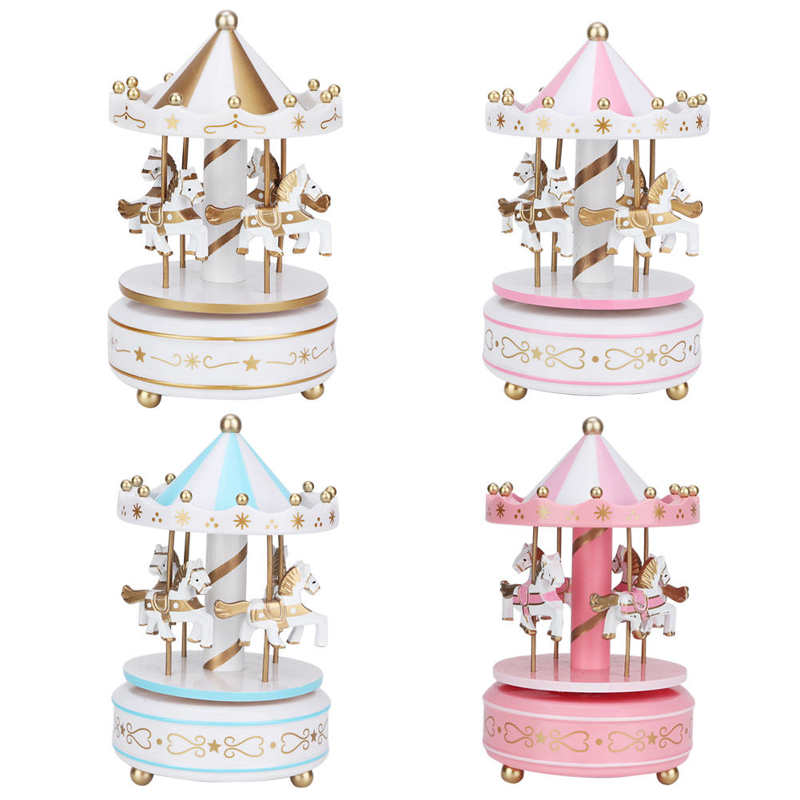 Turning Carousel Horse Music Box