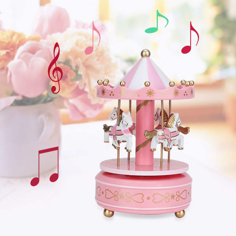 Turning Carousel Horse Music Box
