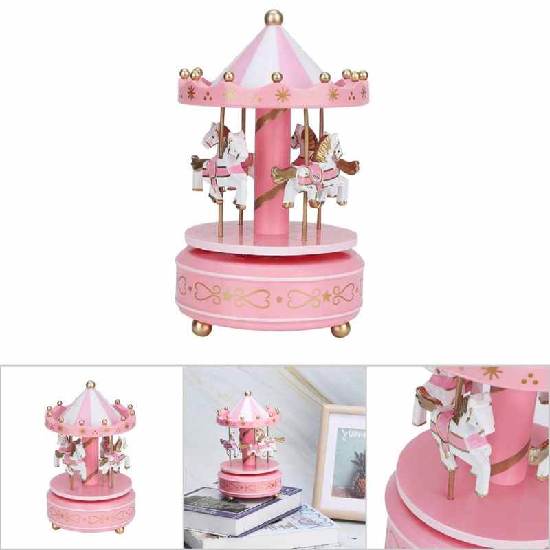 Turning Carousel Horse Music Box