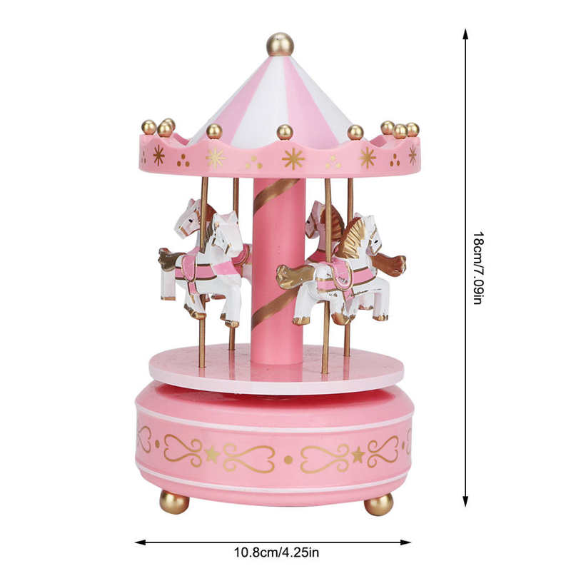 Turning Carousel Horse Music Box
