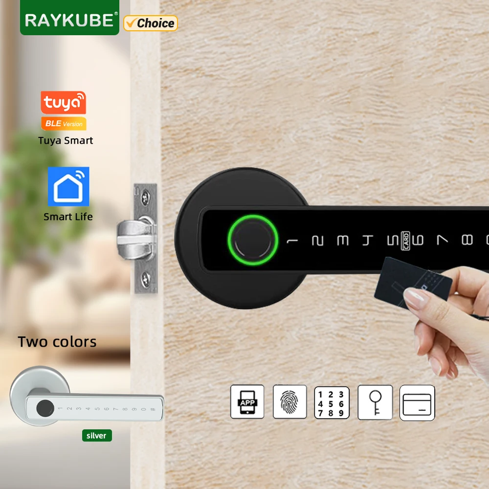 Tuya BLE Fingerprint Door Lock Digital Electronic Lock with Password/Key/IC Card/ Smartlife/ Tuya APP Unlock Tuya BLE Fingerprint Door Lock Digital Electronic Lock with Password/Key/IC Card/ Smartlife/ Tuya APP Unlock