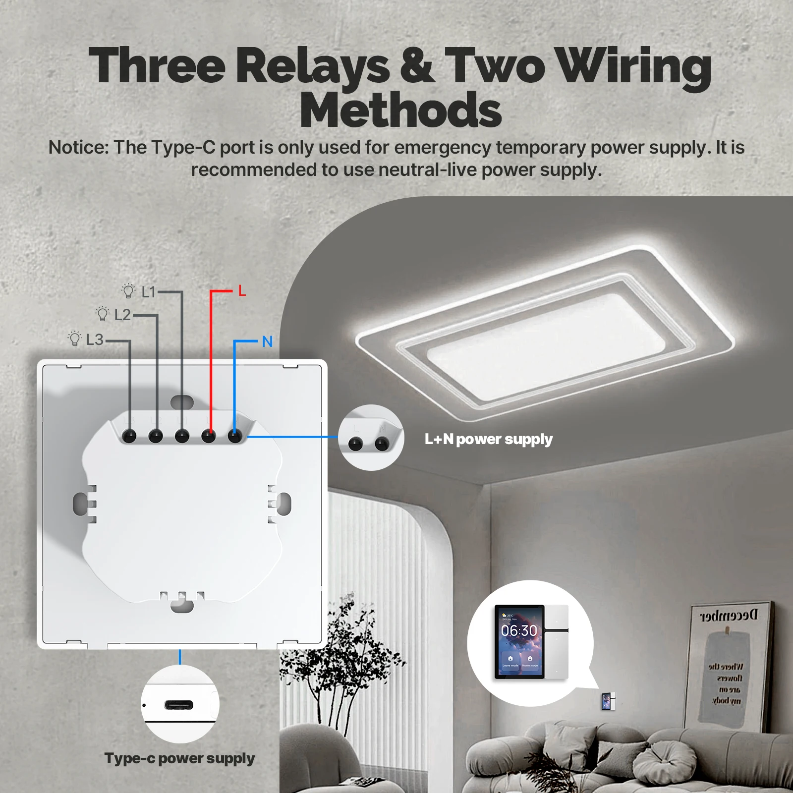 Tuya WiFi Smart Control Panel 3.5″ Touch Screen, 3 Relays & Buttons, IR Remote, Bluetooth Sigmesh Hub, Home Automation