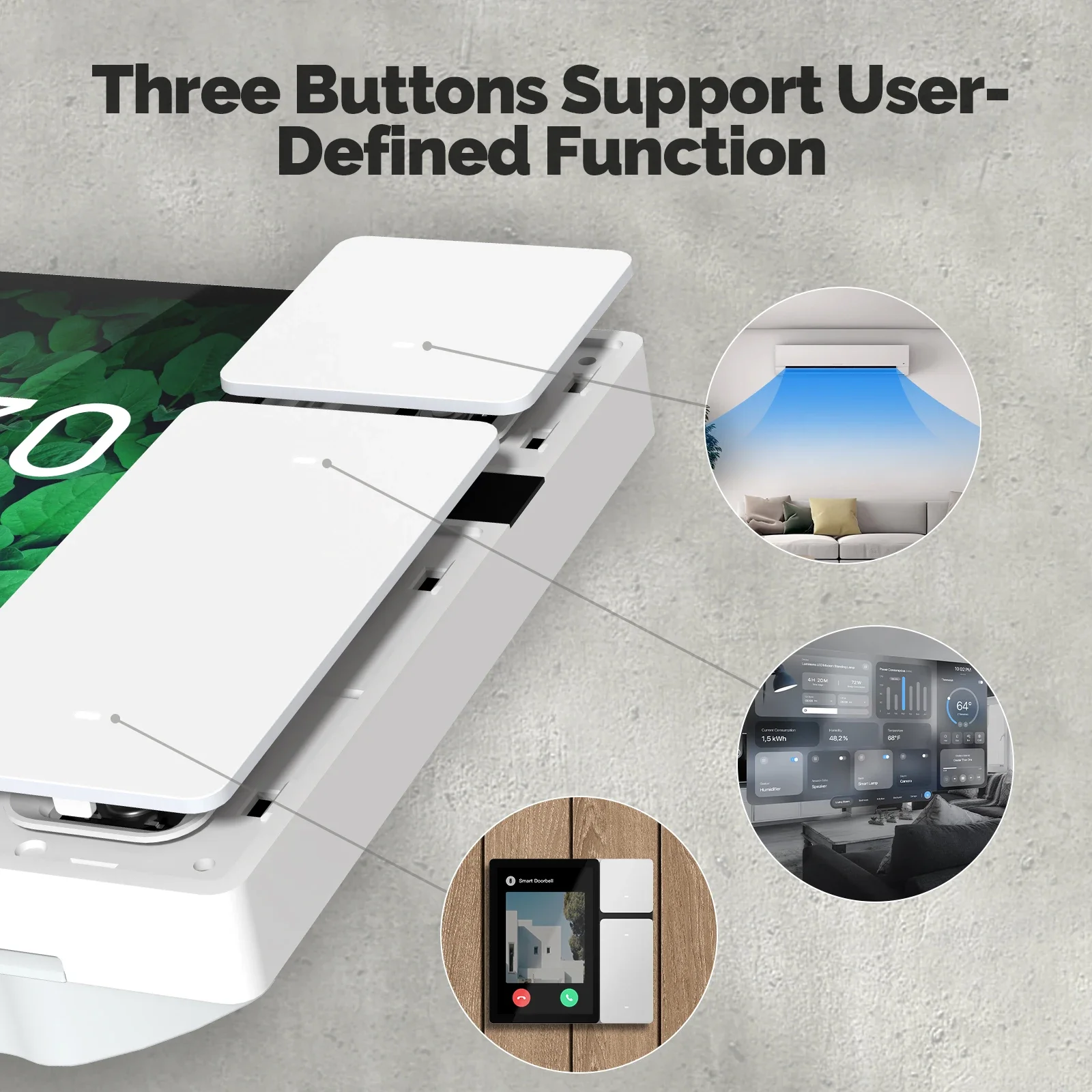 Tuya WiFi Smart Control Panel 3.5″ Touch Screen, 3 Relays & Buttons, IR Remote, Bluetooth Sigmesh Hub, Home Automation