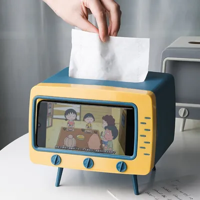 TV Tissue Box Phone Holder