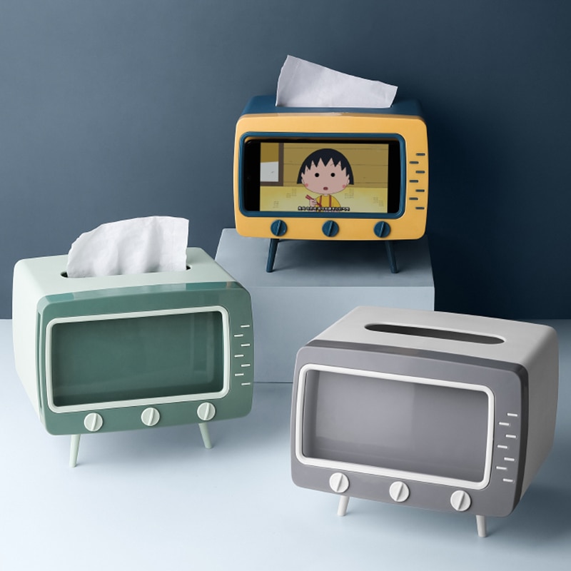 TV Tissue Box Phone Holder