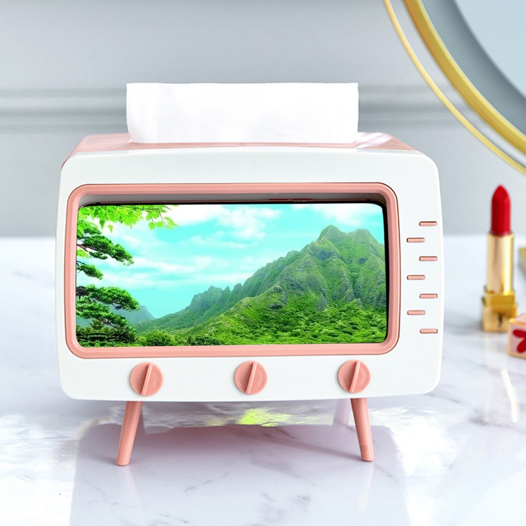 TV Tissue Box Phone Holder