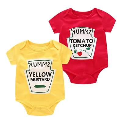 Twin Onesies Mustard and Ketchup Costume Twin Onesies Mustard and Ketchup Costume
