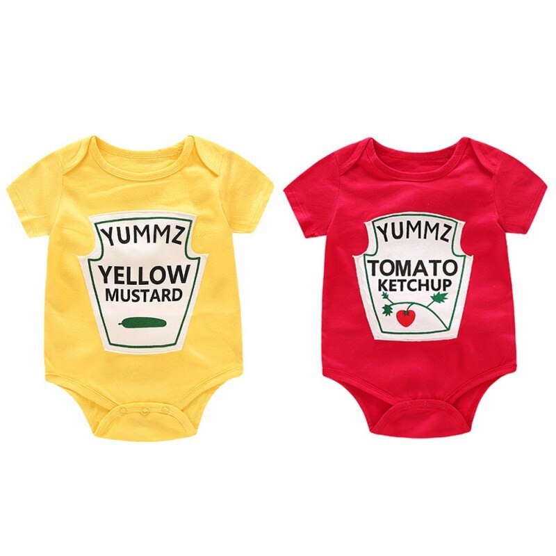 Twin Onesies Mustard and Ketchup Costume Twin Onesies Mustard and Ketchup Costume
