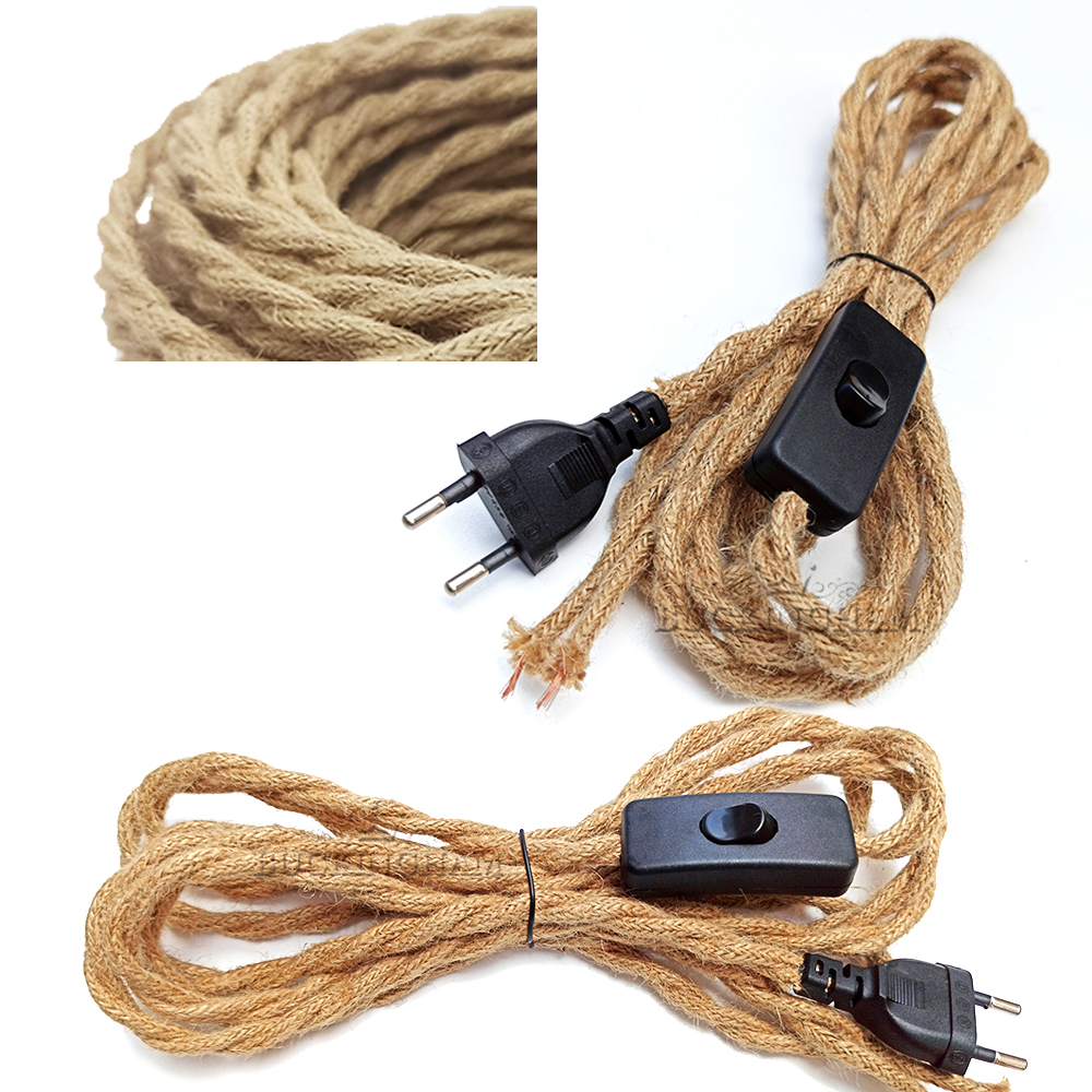 Twisted Cable Hemp Rope Electrical Wire Retro Style Copper Vintage Lamp Cord Woven Textile Wire Pendant Light Cord Twisted Cable Hemp Rope Electrical Wire Retro Style Copper Vintage Lamp Cord Woven Textile Wire Pendant Light Cord