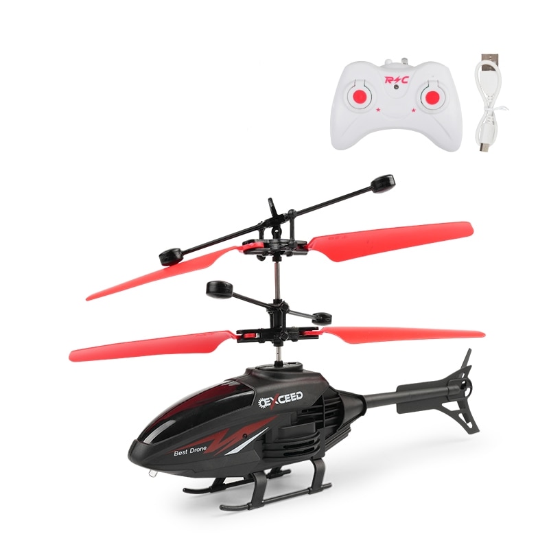 Two Channel Remote Control Suspension Helicopter Drop Resistant Induction Suspension Aircraft With Charging LED Light