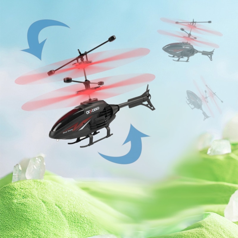 Two Channel Remote Control Suspension Helicopter Drop Resistant Induction Suspension Aircraft With Charging LED Light Two Channel Remote Control Suspension Helicopter Drop Resistant Induction Suspension Aircraft With Charging LED Light