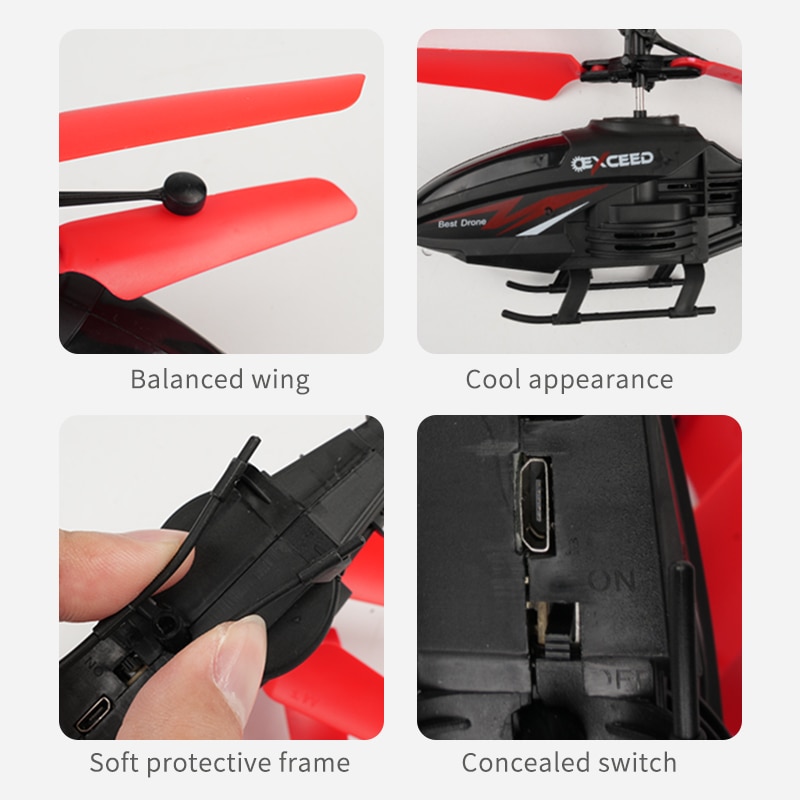 Two Channel Remote Control Suspension Helicopter Drop Resistant Induction Suspension Aircraft With Charging LED Light Two Channel Remote Control Suspension Helicopter Drop Resistant Induction Suspension Aircraft With Charging LED Light