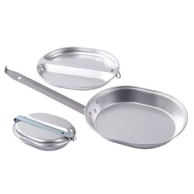 Two-in-One Stainless Camping Mess Kit Two-in-One Stainless Camping Mess Kit