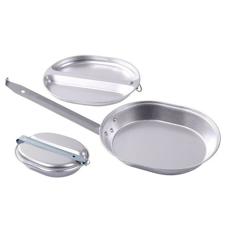 Two-in-One Stainless Camping Mess Kit Two-in-One Stainless Camping Mess Kit