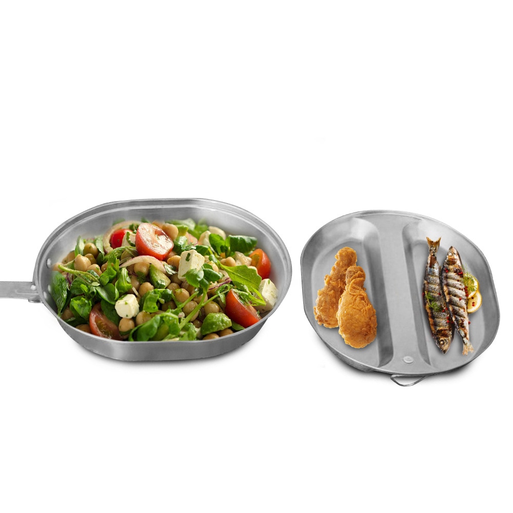 Two-in-One Stainless Camping Mess Kit Two-in-One Stainless Camping Mess Kit