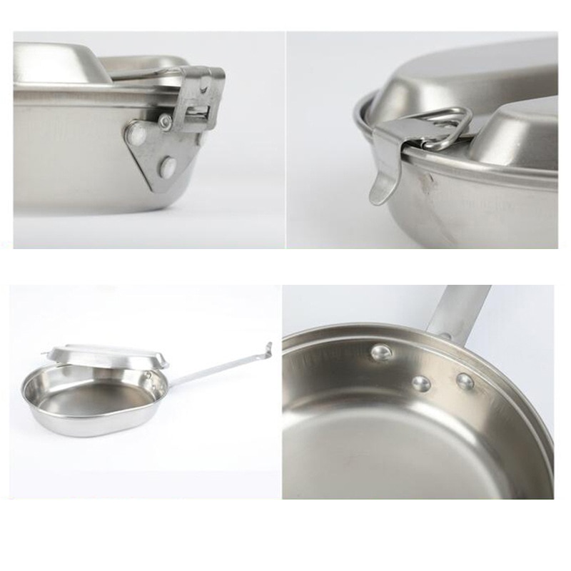 Two-in-One Stainless Camping Mess Kit Two-in-One Stainless Camping Mess Kit