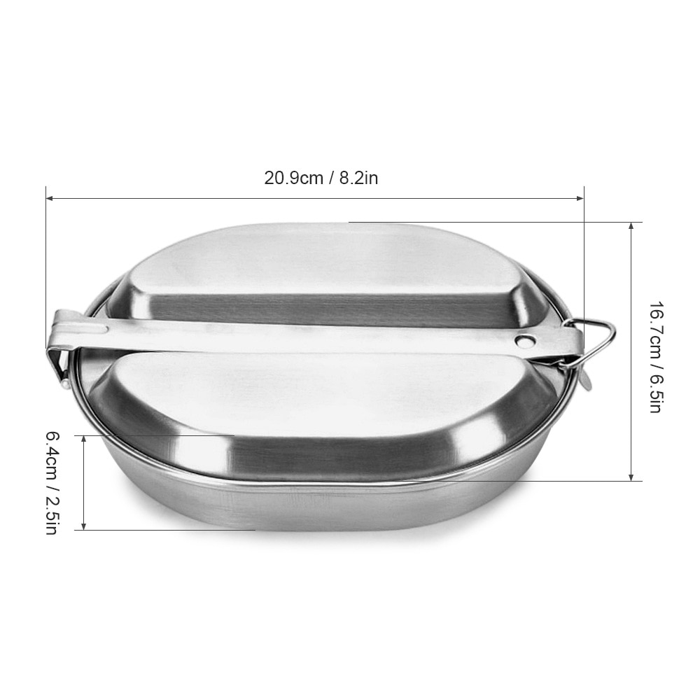 Two-in-One Stainless Camping Mess Kit Two-in-One Stainless Camping Mess Kit