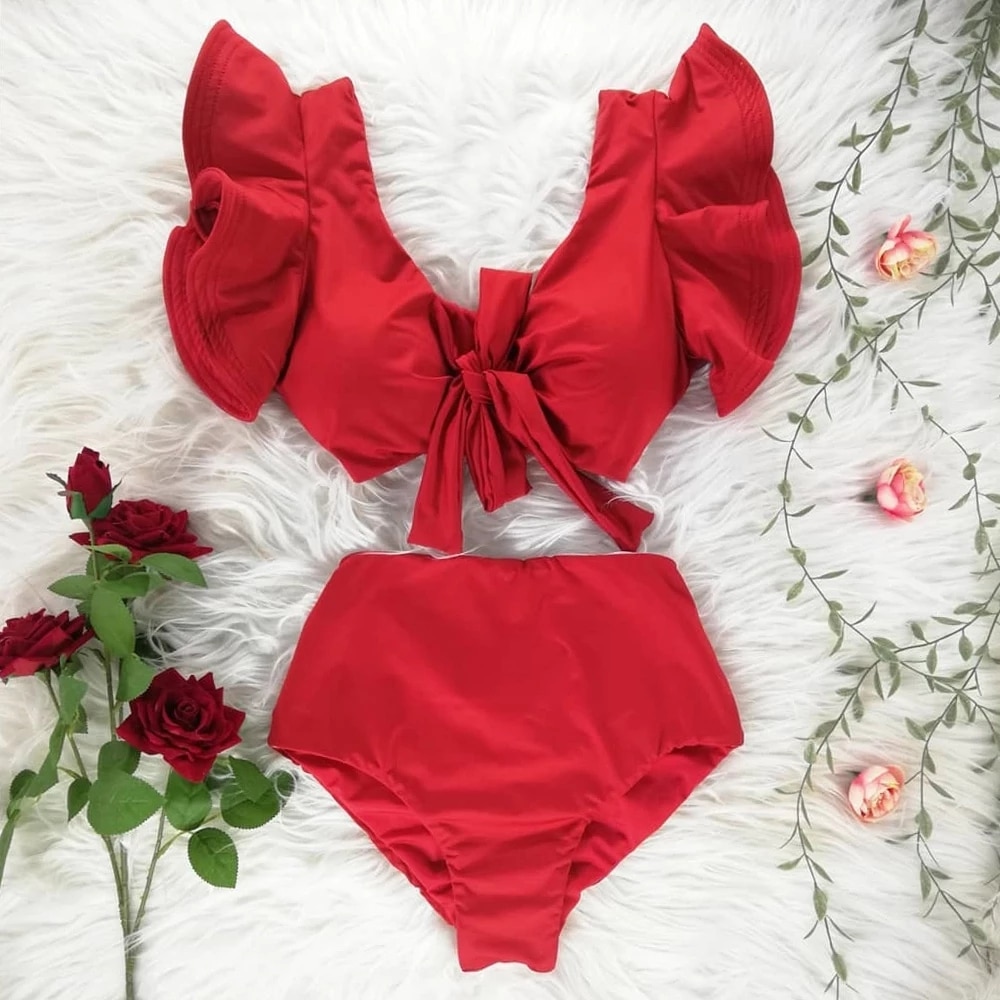 Two Piece Bathing Suit With Printed Design Two Piece Bathing Suit With Printed Design