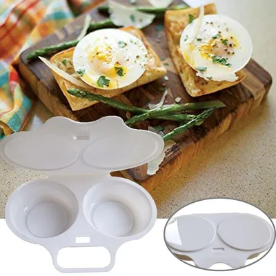 Two Slot Plastic Microwave Egg Fryer