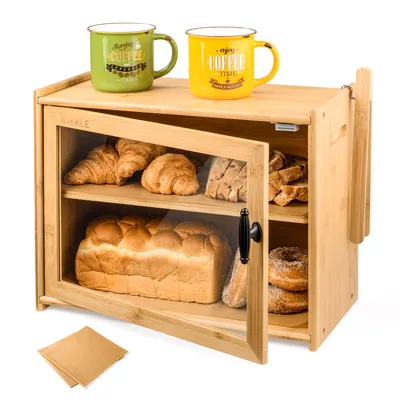 Two Tier Bamboo Bread Box