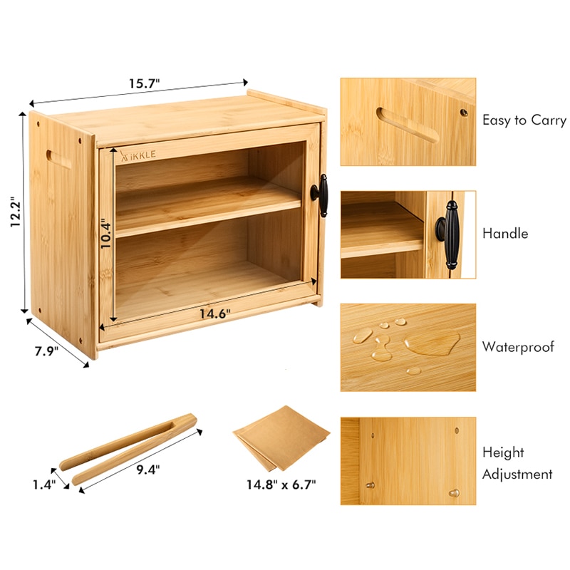 Two Tier Bamboo Bread Box
