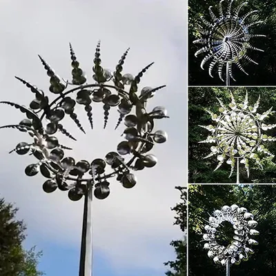 Two Tier Blade Metal Wind Spinner