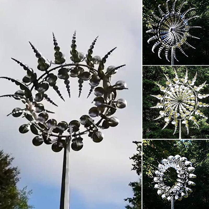 Two Tier Blade Metal Wind Spinner Two Tier Blade Metal Wind Spinner