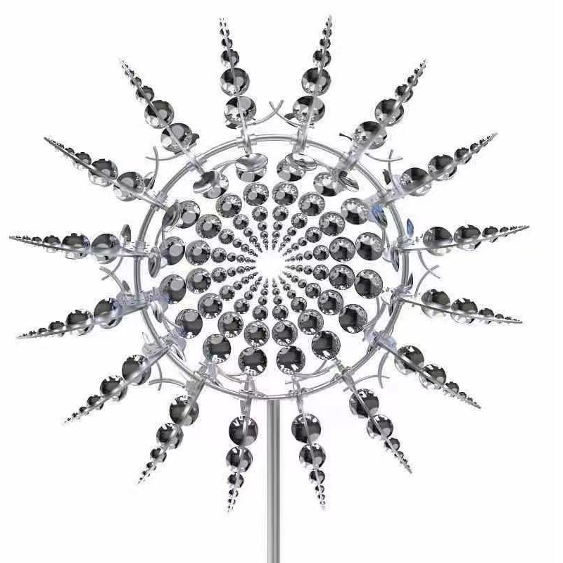 Two Tier Blade Metal Wind Spinner