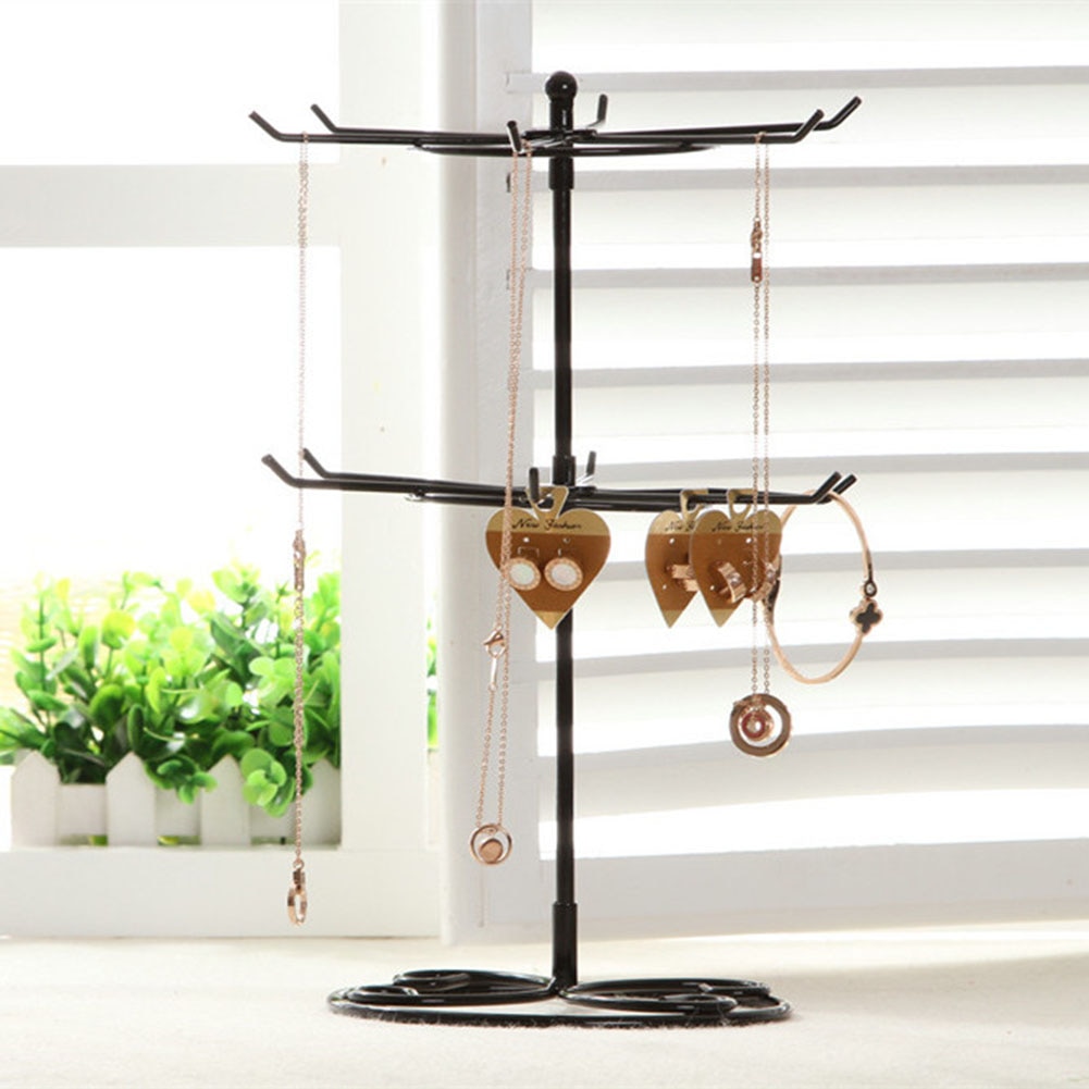 Two Tier Rotating Jewelry Display Stand
