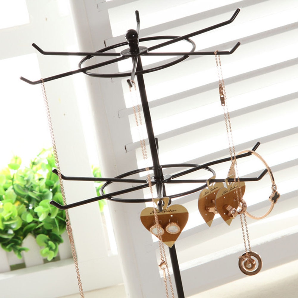 Two Tier Rotating Jewelry Display Stand