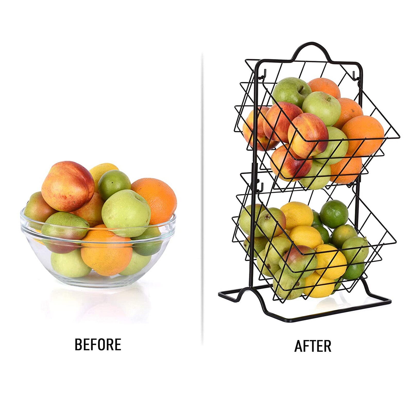 Two-Tier Wire Baskets for Produce Two-Tier Wire Baskets for Produce