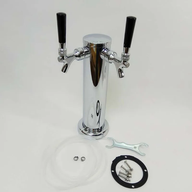 Two Way Column Beer Tower,Beer Dispenser,Stainless Steel Material Beer Tower,Brass Tap For Bar Or Homebrew Beer