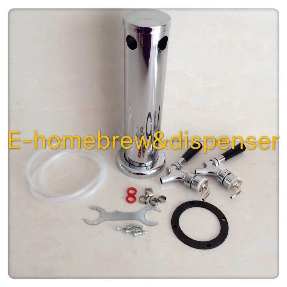 Two Way Column Beer Tower,Beer Dispenser,Stainless Steel Material Beer Tower,Brass Tap For Bar Or Homebrew Beer