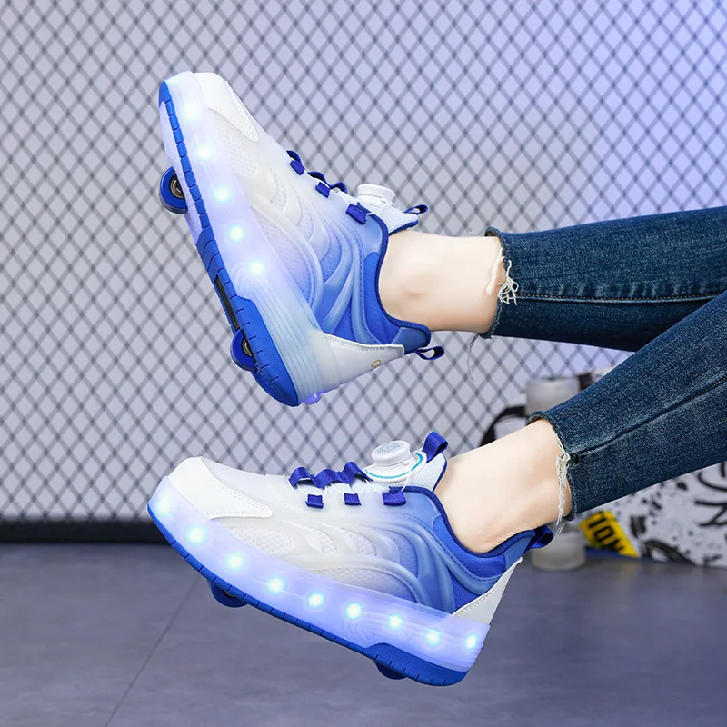 Two Wheels Children's Led Light Roller Skate Shoes For Kids Boys Girls Glowing Sports Luminous Sneakers Skateboard USB Two Wheels Children's Led Light Roller Skate Shoes For Kids Boys Girls Glowing Sports Luminous Sneakers Skateboard USB