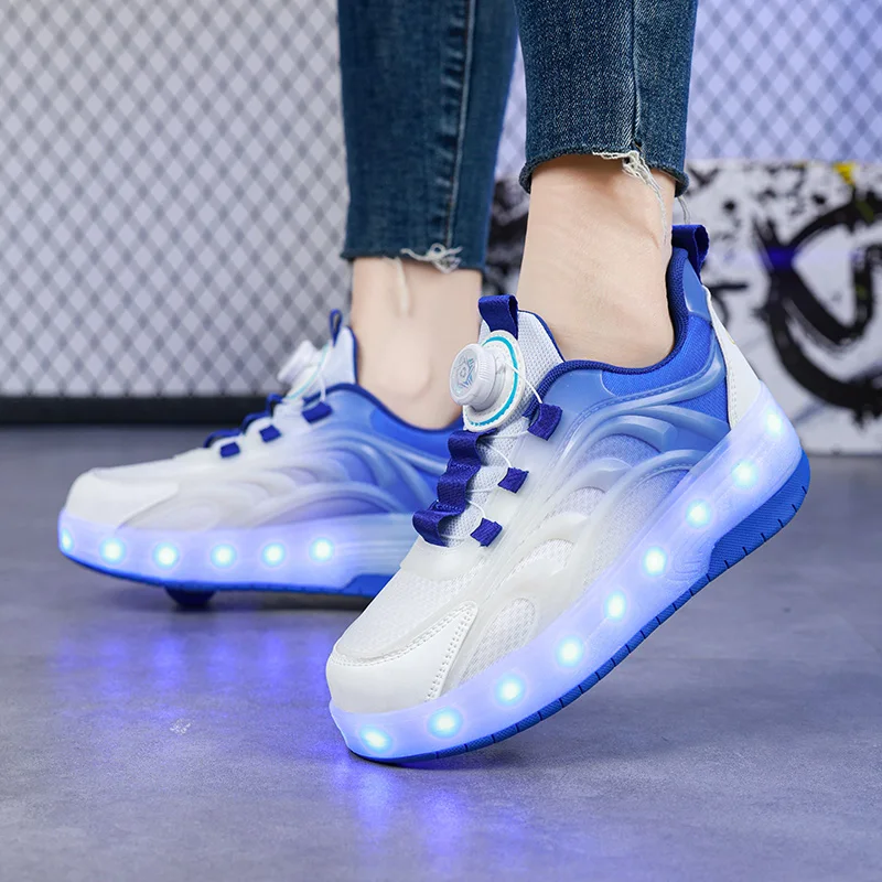 Two Wheels Children's Led Light Roller Skate Shoes For Kids Boys Girls Glowing Sports Luminous Sneakers Skateboard USB Two Wheels Children's Led Light Roller Skate Shoes For Kids Boys Girls Glowing Sports Luminous Sneakers Skateboard USB