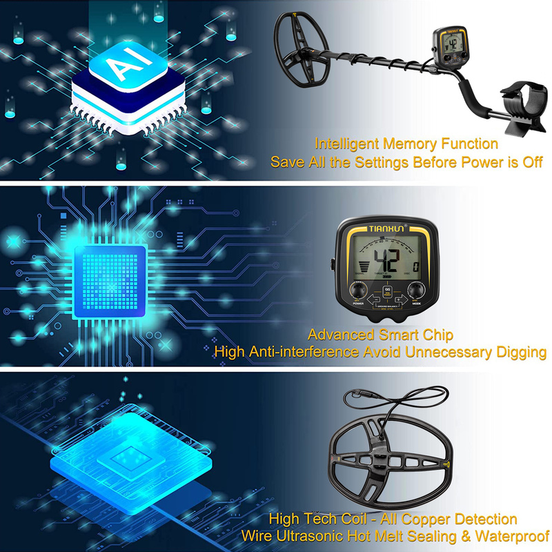 TX850 Professional Metal Detector Underground Depth 2.5m Scanner Search Finder Gold Detector Treasure Hunter Pinpointer