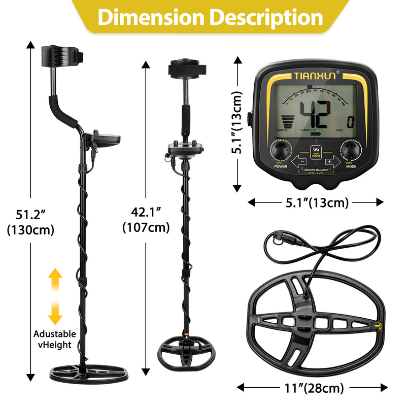 TX850 Professional Metal Detector Underground Depth 2.5m Scanner Search Finder Gold Detector Treasure Hunter Pinpointer