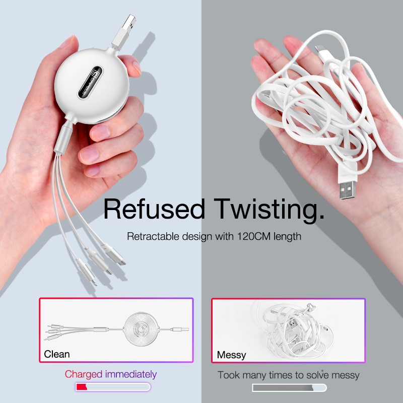 Type C Cable 3-in-1 USB Charger Type C Cable 3-in-1 USB Charger