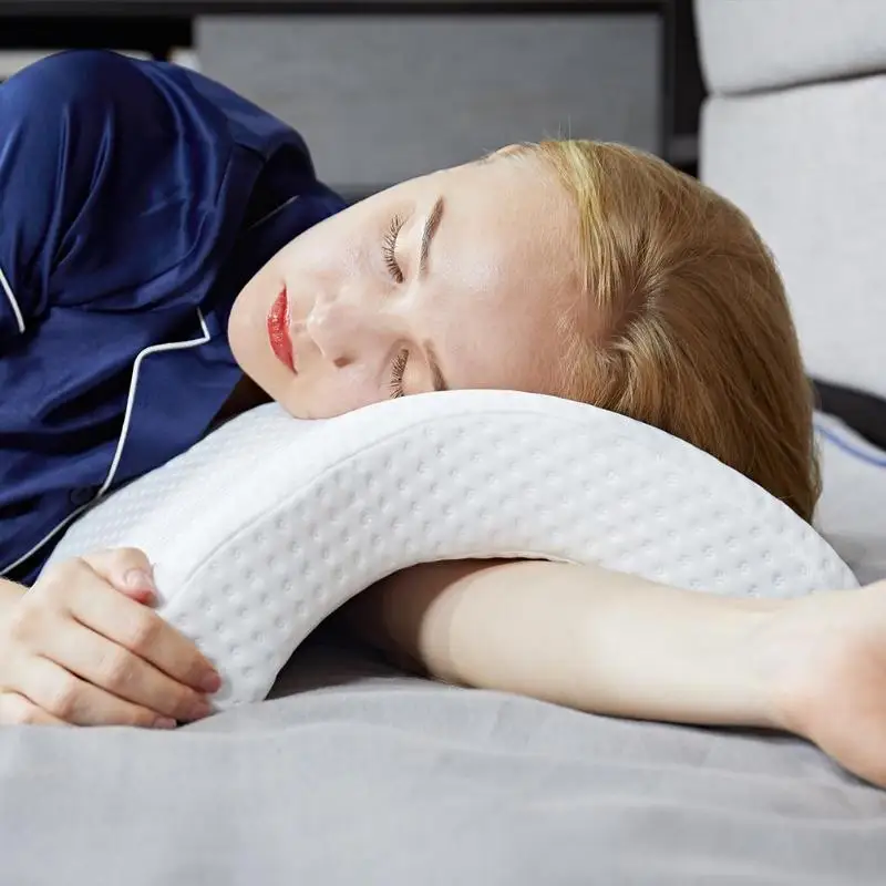 U-Shaped Curved Orthopedic Pillow for Sleep Memeory Foam Hand Pillow Hollow Orthopedic Products Neck Pillow Travel Side