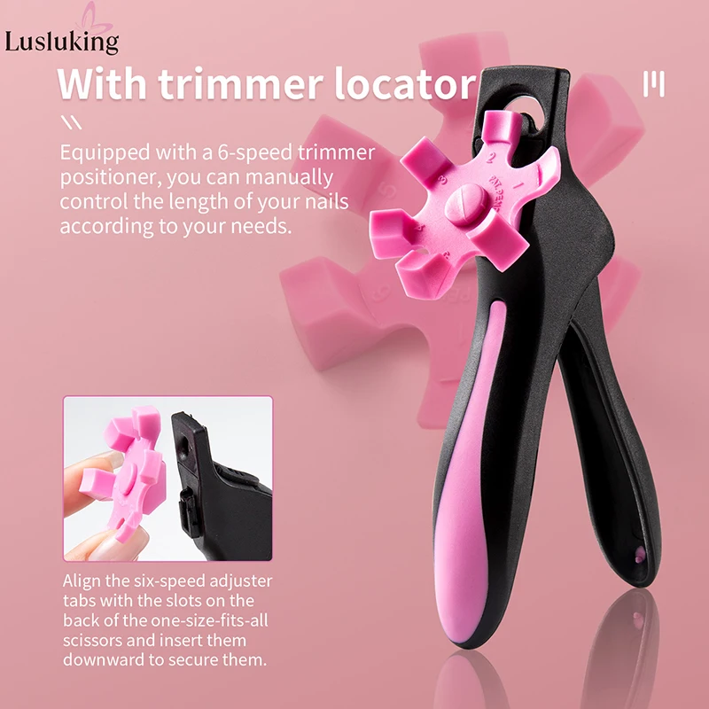 U-shaped French False Nail Scissors Acrylic Nail Clipper Adjustable Nail Tip Cutter Trimmer Manicure with Sizer Precise