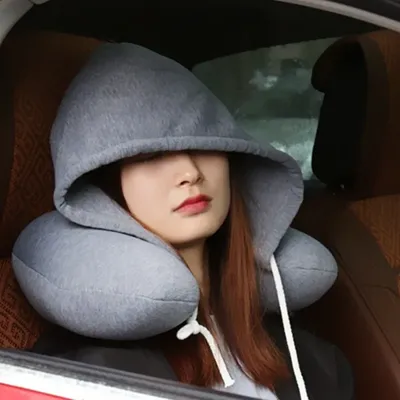 U-shaped Hooded Travel Home Pillows Car Seats Office Aircraft Pillows Neck Pillows Lightweight Sleeping Pads Popular