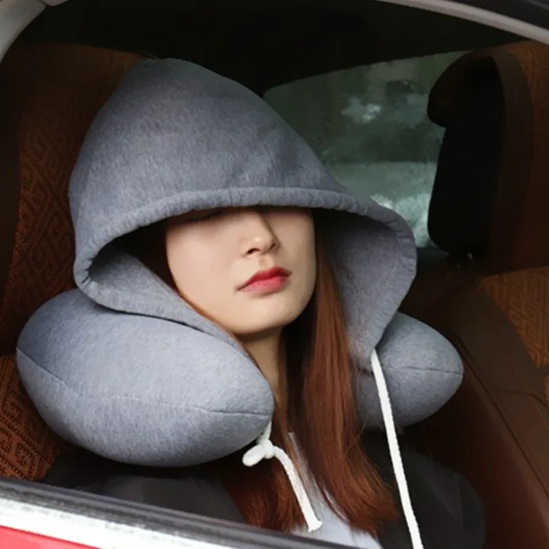 U-shaped Hooded Travel Home Pillows Car Seats Office Aircraft Pillows Neck Pillows Lightweight Sleeping Pads Popular