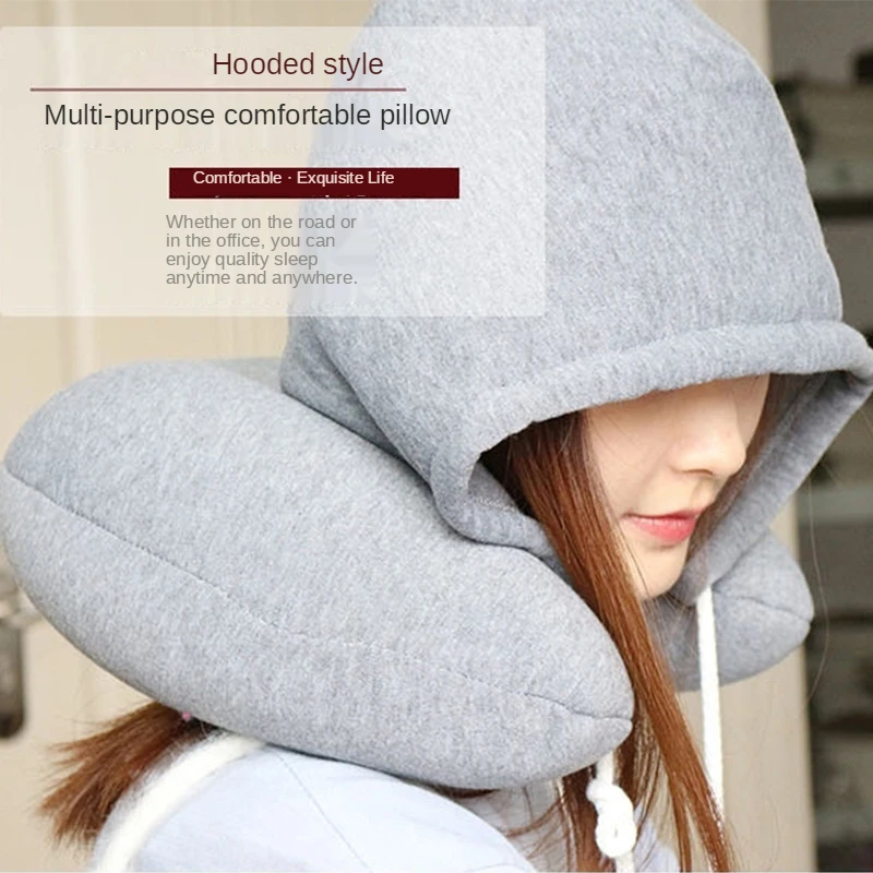 U-shaped Hooded Travel Home Pillows Car Seats Office Aircraft Pillows Neck Pillows Lightweight Sleeping Pads Popular